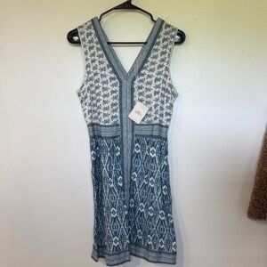 Faherty Blue and White Floral Mini Dress